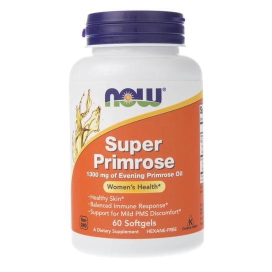 Now Foods, Super Primrose, 1300 mg, Suplement diety, 60 kaps. Now Foods