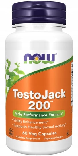 Now Foods, Testojack 200, Testosteron Libido, Suplementy diety, 60 vege kaps. Now Foods