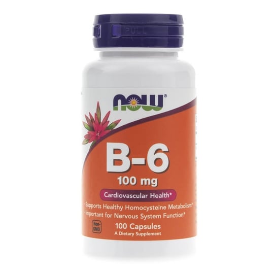 Now Foods, Witamina B6, 100 mg,  Suplement diety, 100 kaps. Now Foods