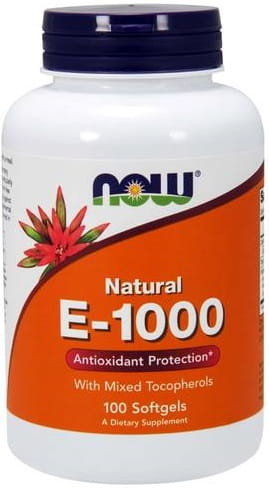 NOW Foods Witamina E-1000 Naturalna  Suplement diety, 100 kaps. Now Foods