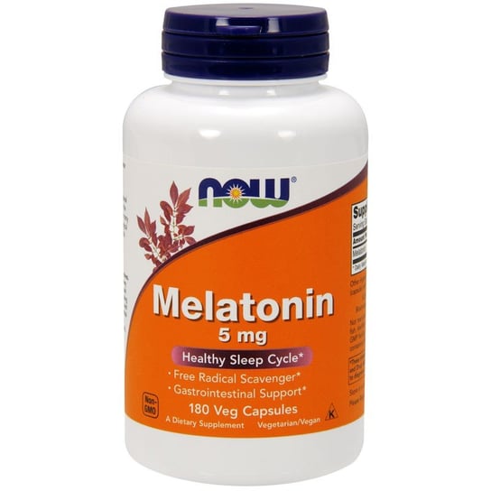 Now Melatonin 5Mg Suplement diety, 180 vege kaps. Now Foods