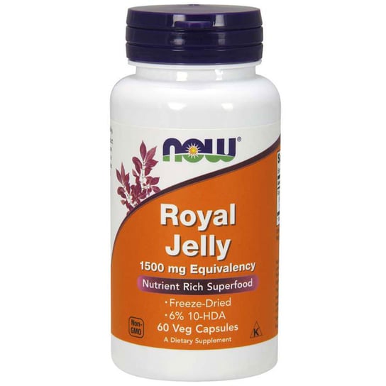 Now Royal Jelly 1500Mg Equivalency Suplementy diety,  60 vege kaps. Now Foods