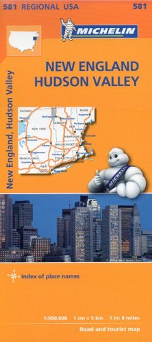 Nowa Anglia, Dolina Hudson. Mapa 1:500 000 Michelin Travel Publications