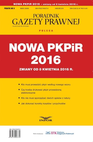 Nowa PKPiR - zmiany od 8 kwietnia Opracowanie zbiorowe