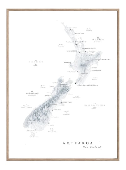 Nowa Zelandia Mapa Plakat / Mapsbyp Mapsbyp