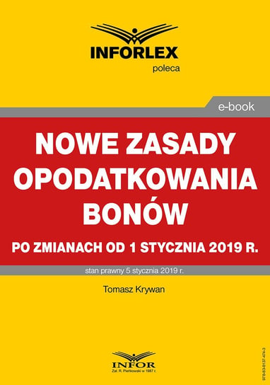 Nowe zasady opodatkowania bonów po zmianach od 1 stycznia 2019 r. Krywan Tomasz