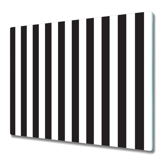 Nowoczesna Deska Kuchenna - Osłonka 60x52 cm - Czarno-biały wzór w paski Coloray