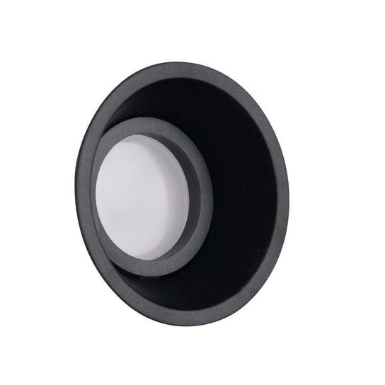 Nowoczesna LAMPA wpuszczana DEEP H0111 Maxlight okrągłe oczko metalowe podtynkowe czarne MaxLight