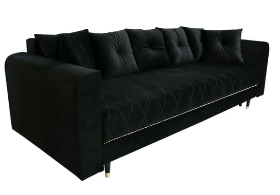 Nowoczesna sofa z funkcją spania BEATRICE w kolorze czarnym POSTERGALERIA