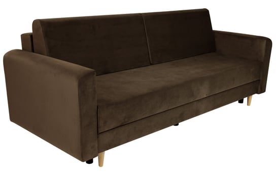 Nowoczesna sofa z funkcją spania LUIZA w kolorze brązowym POSTERGALERIA