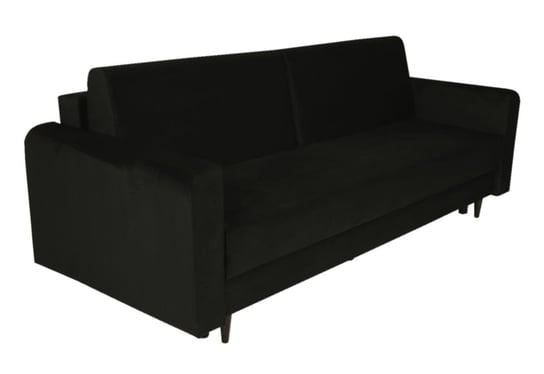 Nowoczesna sofa z funkcją spania LUIZA w kolorze czarnym POSTERGALERIA