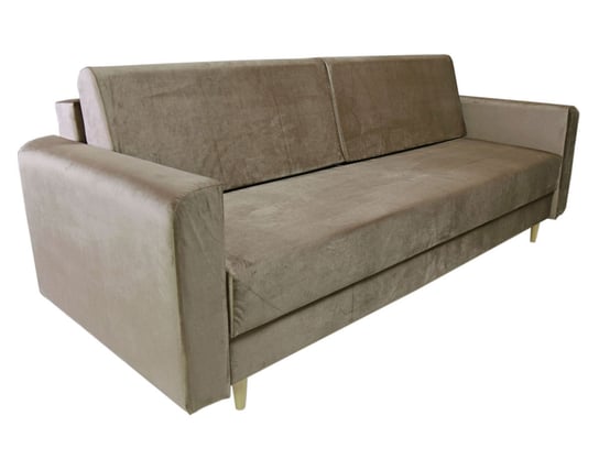Nowoczesna sofa z funkcją spania LUIZA w kolorze jasnobrązowym POSTERGALERIA