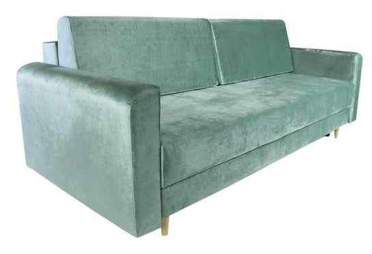 Nowoczesna sofa z funkcją spania LUIZA w kolorze miętowym POSTERGALERIA