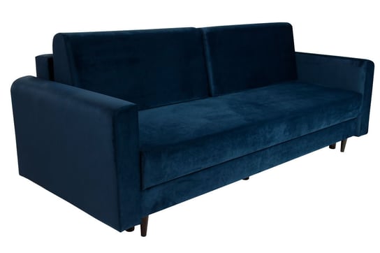 Nowoczesna sofa z funkcją spania LUIZA w kolorze niebieskim POSTERGALERIA