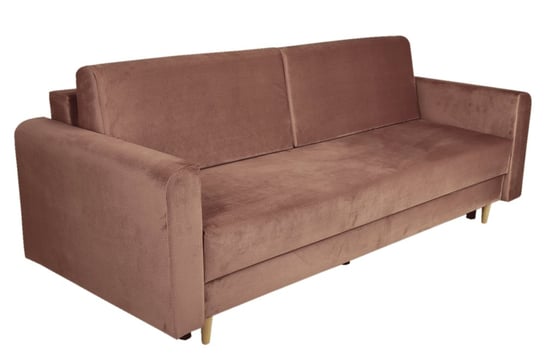 Nowoczesna sofa z funkcją spania LUIZA w kolorze różowym POSTERGALERIA