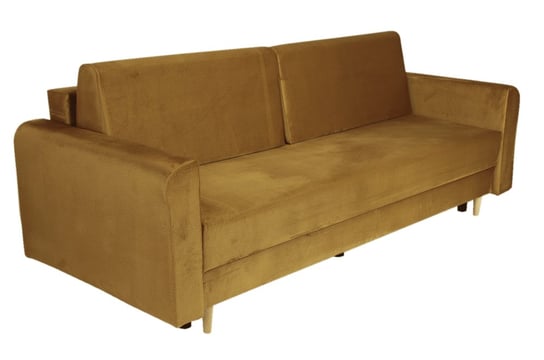 Nowoczesna sofa z funkcją spania LUIZA w kolorze żółtym POSTERGALERIA