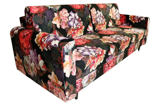 Nowoczesna sofa z funkcją spania LUIZA w oryginalnym kwiatowym wzorze POSTERGALERIA
