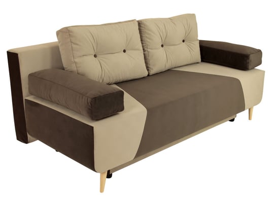 Nowoczesna sofa z funkcją spania SARA, brązowy POSTERGALERIA