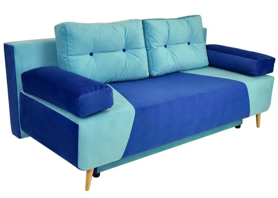 Nowoczesna sofa z funkcją spania SARA, niebieski POSTERGALERIA