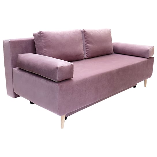 Nowoczesna sofa z funkcją spania SARA w kolorze różowym Postergaleria