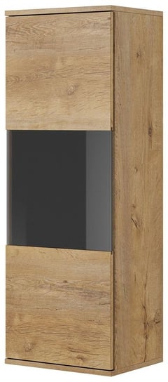 Nowoczesna wisząca witryna ELIOR Athena 5X, brązowo-czarna, 30x40x110 cm Elior