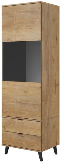 Nowoczesna witryna ELIOR Athena 6X, brązowo-czarna, 45x60x192 cm Elior