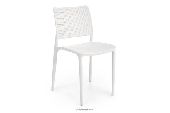 Nowoczesne krzesło do jadalni białe COPELLA Konsimo Konsimo