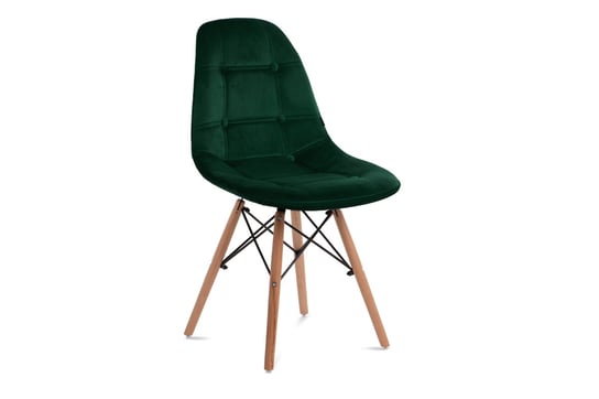 Nowoczesne krzesło welurowe butelkowa zieleń MICO Konsimo