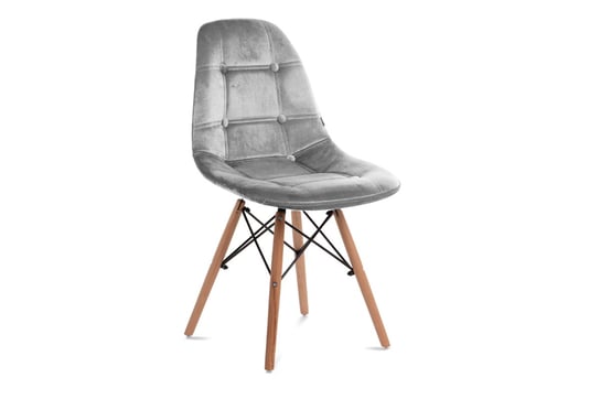 Nowoczesne krzesło welurowe szare MICO Konsimo