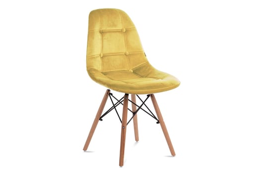 Nowoczesne krzesło welurowe żółte MICO Konsimo