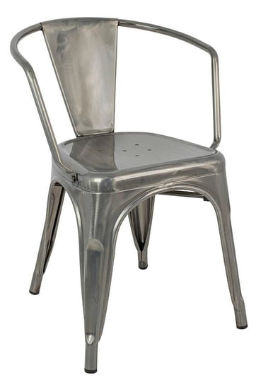 Nowoczesne Krzesło Z Podłokietnikami Srebrne - Riki 4X 52X72,5 Elior