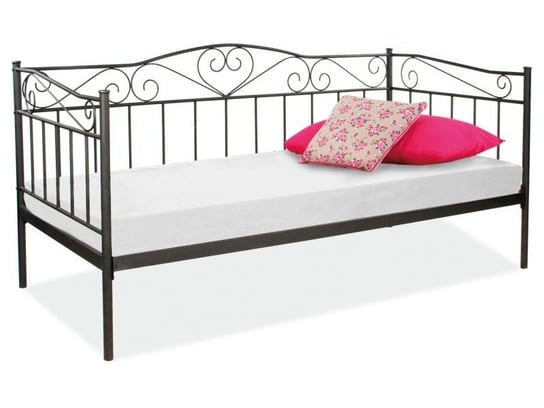 Nowoczesne łóżko metalowe 90X200 czarne + materac piankowy Inna marka