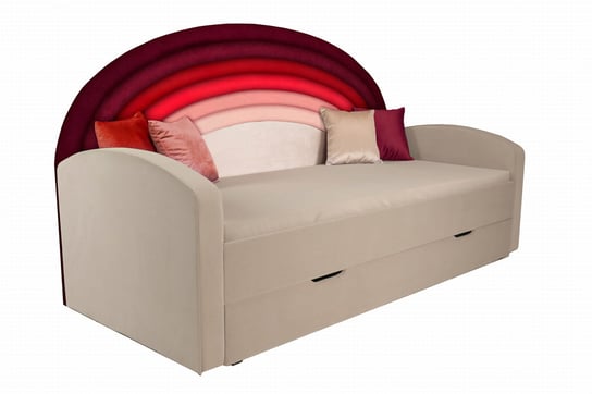 Nowoczesne łóżko TĘCZA w kolorze różowym POSTERGALERIA