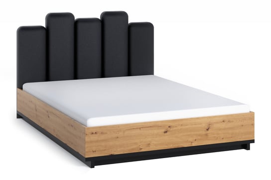 Nowoczesne łóżko ze stelażem wezgłowie czarne VERRU Konsimo Konsimo