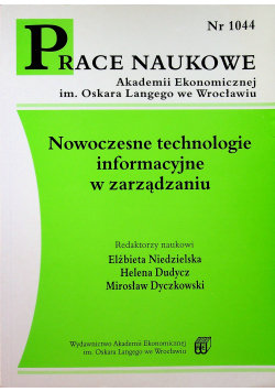 Nowoczesne technologie informacyjne  w zarządzaniu nr 1044 