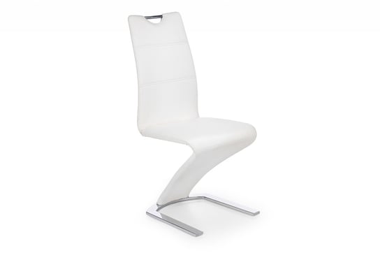 Nowoczesne wygięte krzesło ekoskóra białe AFINI Konsimo
