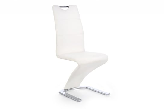 Nowoczesne wygięte krzesło pikowane ekoskóra białe TIMUS Konsimo
