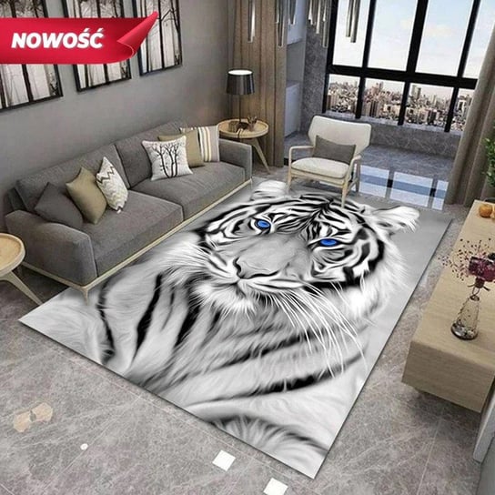 NOWOCZESNY DYWAN 3D Biały Tygrys 120X160 Inna marka