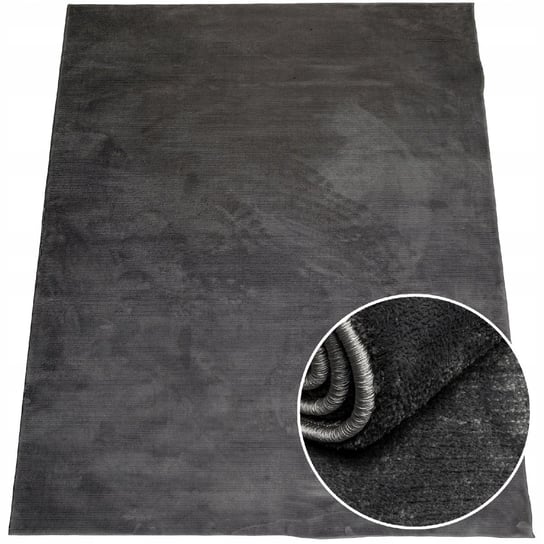 Nowoczesny dywan miękki do salonu, Grafitowy, 80x150 cm MD