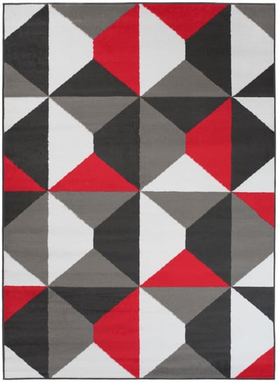 Nowoczesny dywan szary czerwony geometria Z902E DARK GRAY MAYA PP ESM (1.40*2.00) CARPETPOL