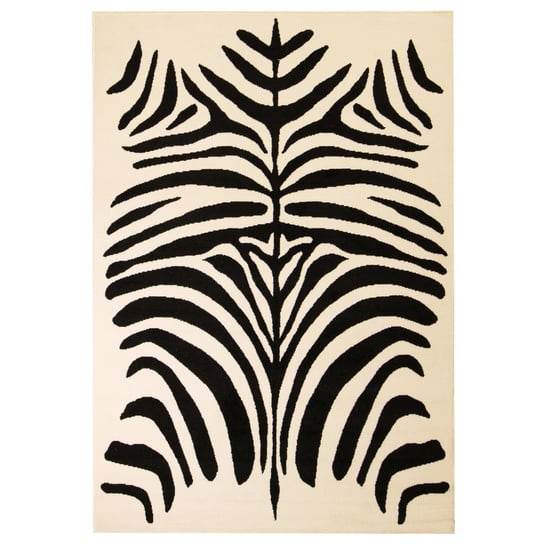 Nowoczesny dywan, wzór zebry, beżowo-czarny, 80x150 cm vidaXL