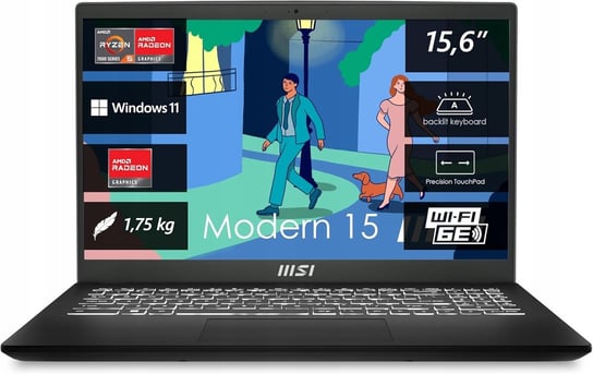 Nowoczesny laptop MSI Modern 15 Ryzen 5 7530U FullHD Windows 11 Home 1,75kg MSI