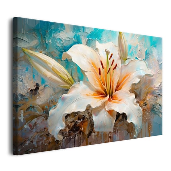 Nowoczesny obraz na płótnie obrazy na ścianę do salonu kwiaty lilia 80x120 Naklejkomania