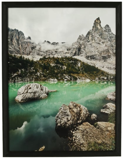 Nowoczesny obraz w czarnej ramie o wymiarach 30x40 cm - Lake Sorapis POSTERGALERIA