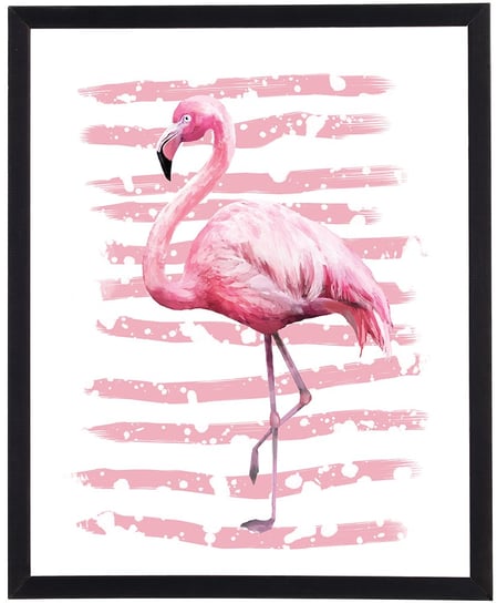 Nowoczesny obraz w czarnej ramie w rozmiarze 40x50 cm - Flamingo 2 POSTERGALERIA