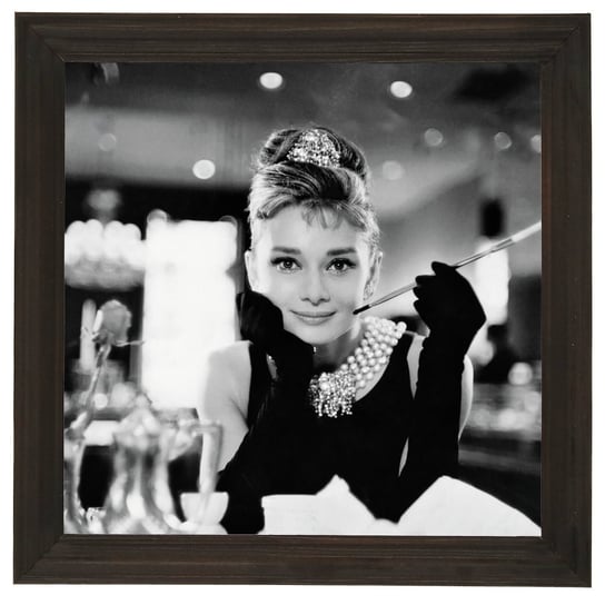 Nowoczesny obraz w drewnianej ramie 20x20 -  Audrey Hepburn POSTERGALERIA