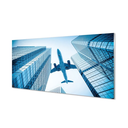Nowoczesny panel   Budynki samolot niebo 120x60 cm Tulup