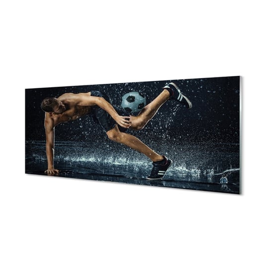 Nowoczesny panel  Człowiek piłka deszcz 125x50 cm Tulup