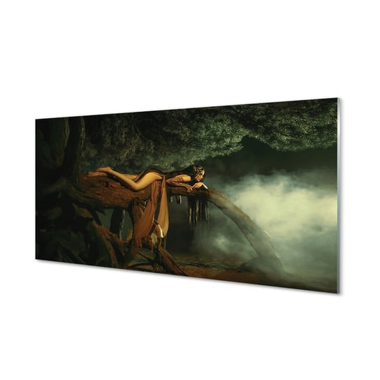 Nowoczesny panel   Kobieta drzewo chmury 120x60 cm Tulup