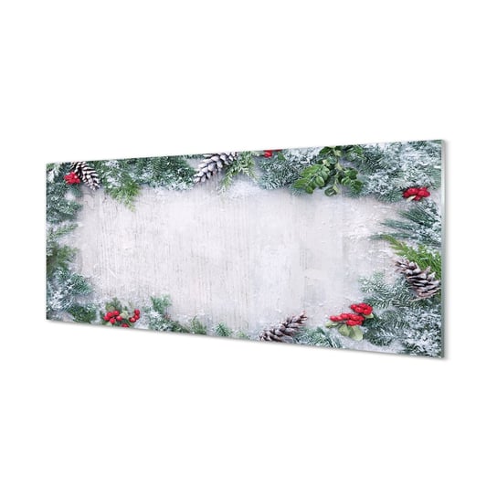 Nowoczesny panel  Śnieg szyszki gałązki 125x50 cm Tulup